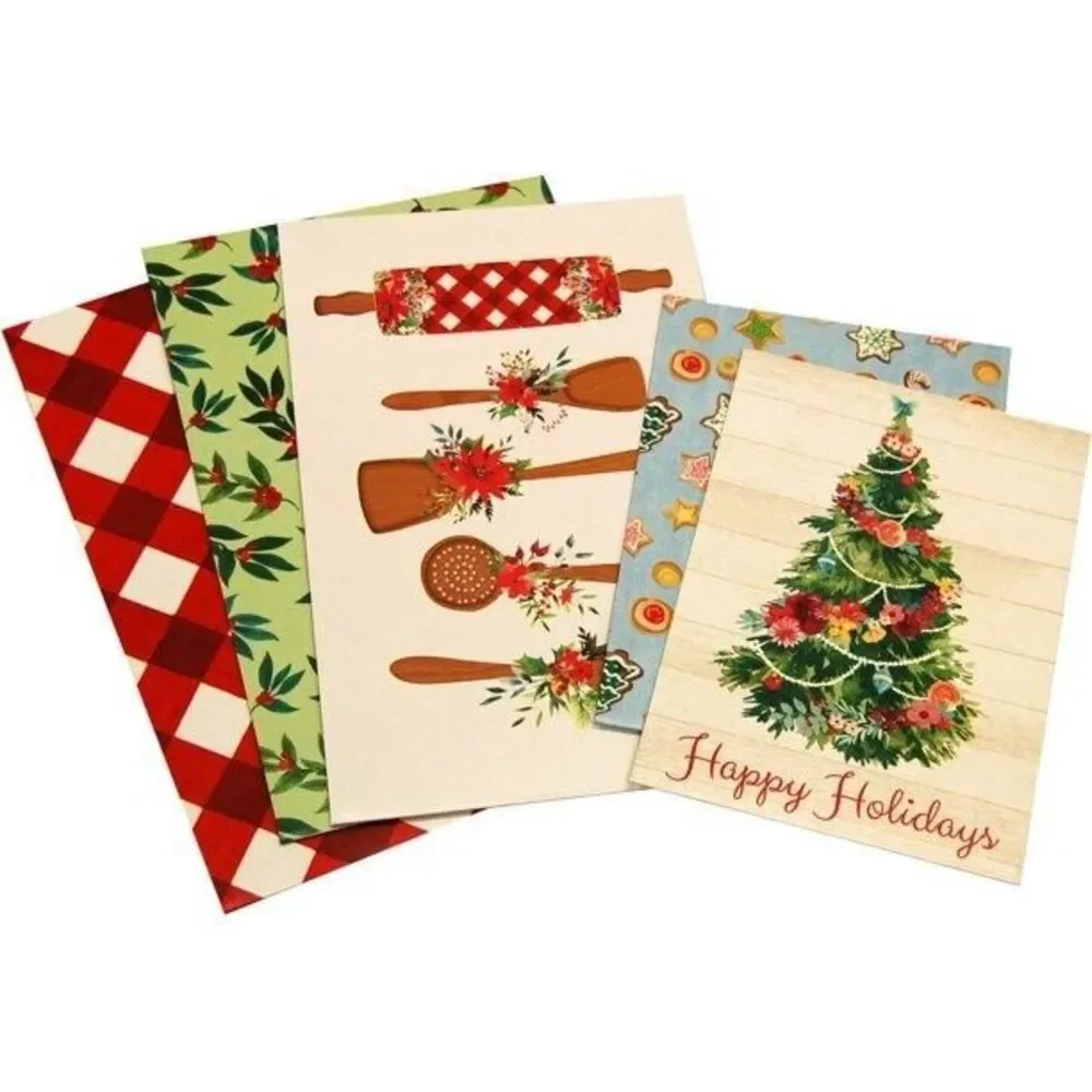 Pioneer Woman Christmas Tree Gift Boxes Holiday Kitchen Utensils Gingham Red 5pk
