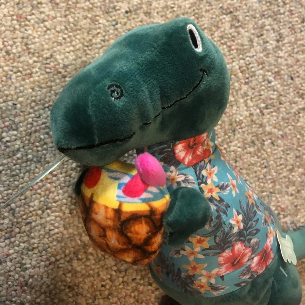 🆕 It’s 5 o Clock Somewhere T Rex Plush Dog Toy