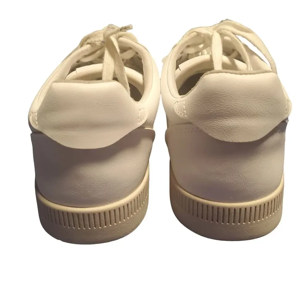 Everlane W Size 10, M Size 8 Unisex The ReLeather White Gray Tennis Shoes