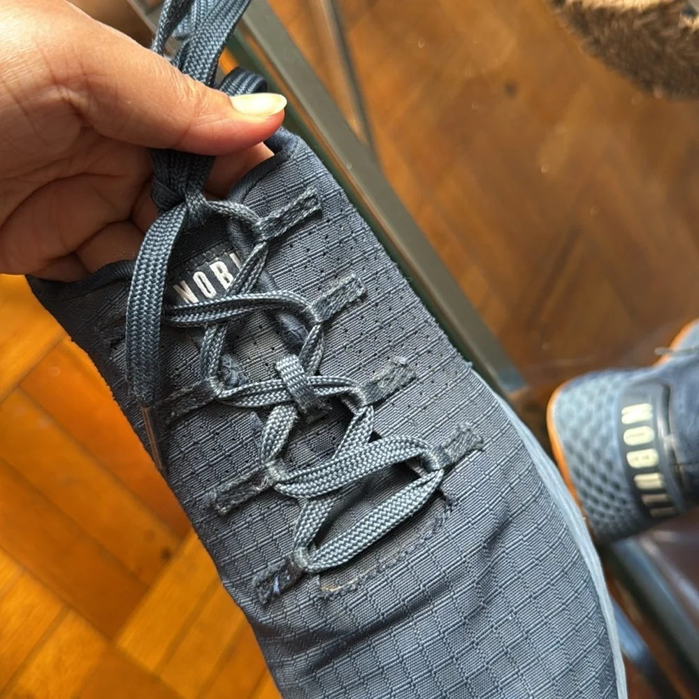 NOBULL Ripstop Runner shoes in Iridescent Blue.