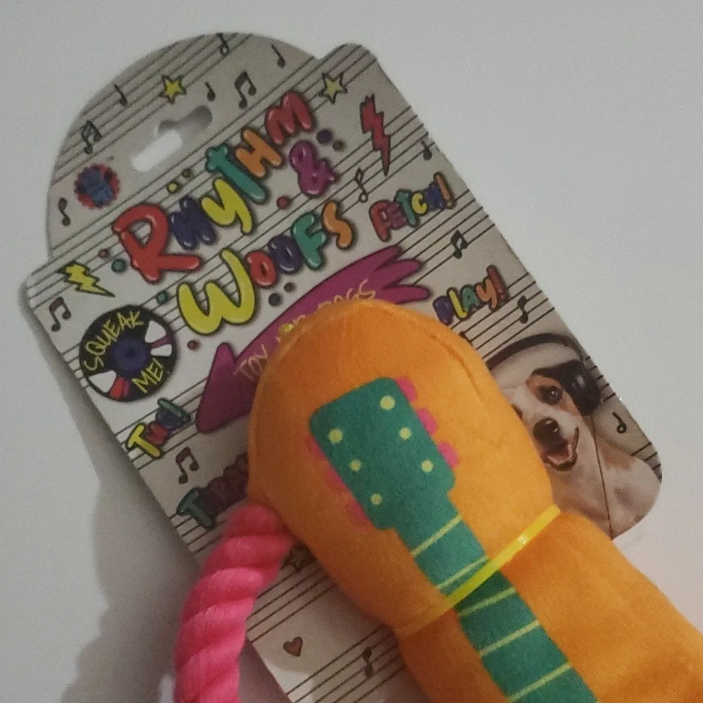 Bow Wow Rhythm & Woofs Guitar Squeak Toy-OS