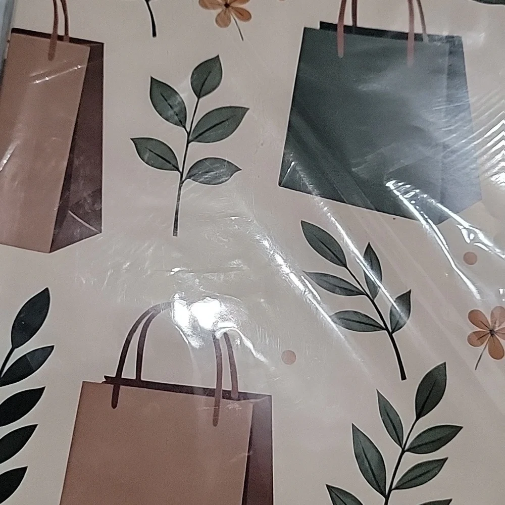 🍎Nwt 12 Sheets Green Living Wrapping Paper Set Footprints Shopping Bags House