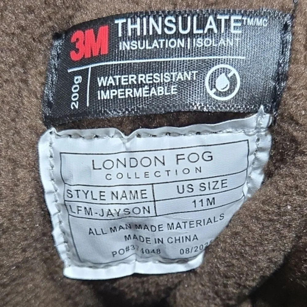 LONDON FOG THINSULATE INSULATED WATER PROOF WINTER BOOTS MEN'S SIZE 11 M