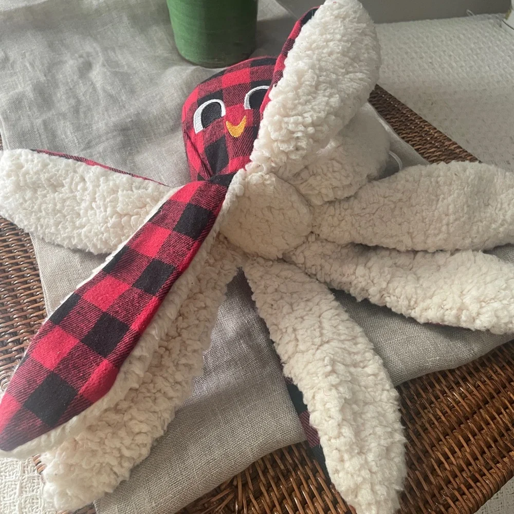 Bark Octopus Dog Toy Red And Black Plaid