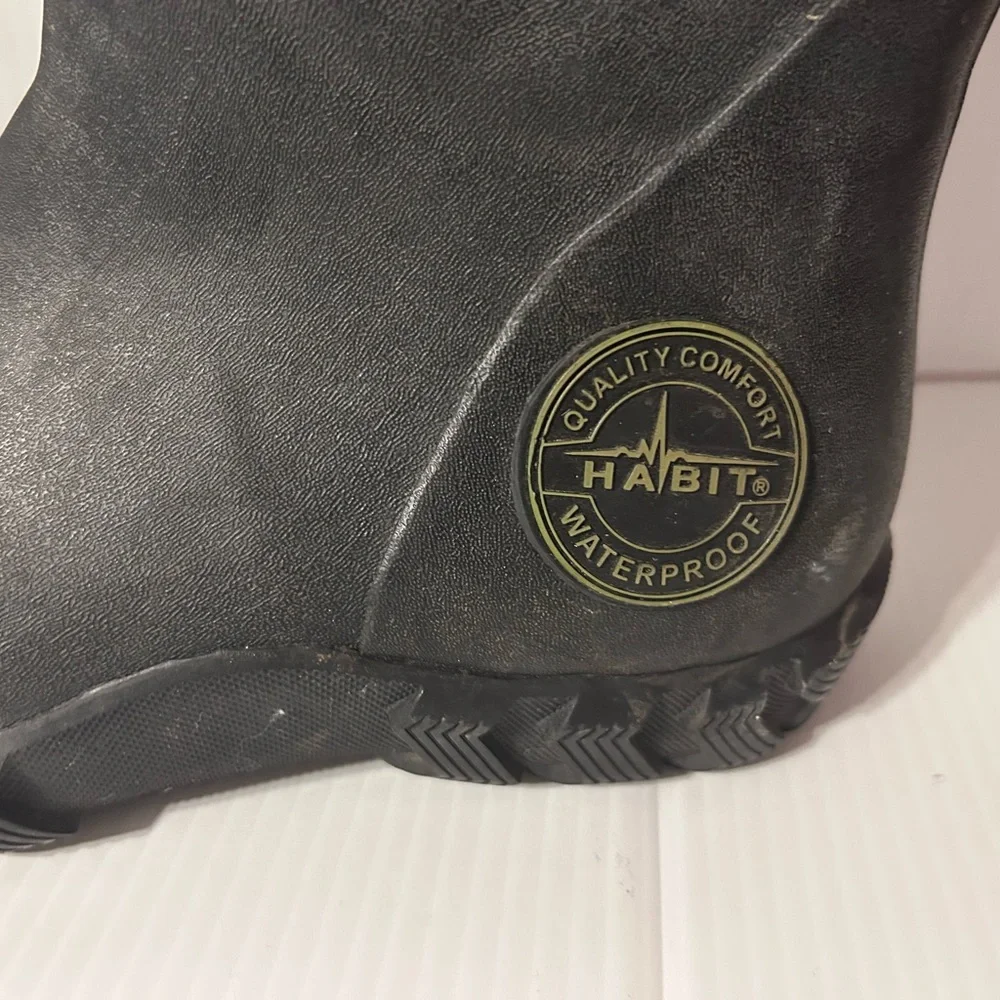Habit black waterproof rain hunting outdoor boots men size 7