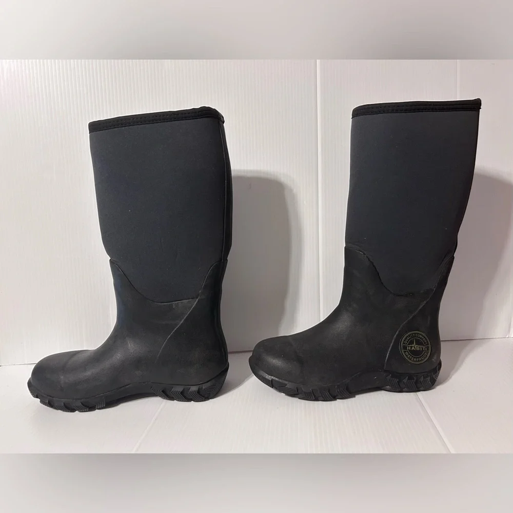 Habit black waterproof rain hunting outdoor boots men size 7