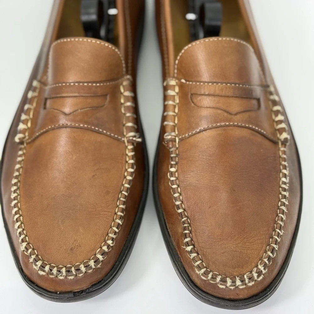 Cole Haan Men's 10 Brown Leather Penny Loafers Slip On Casual Dress Shoes