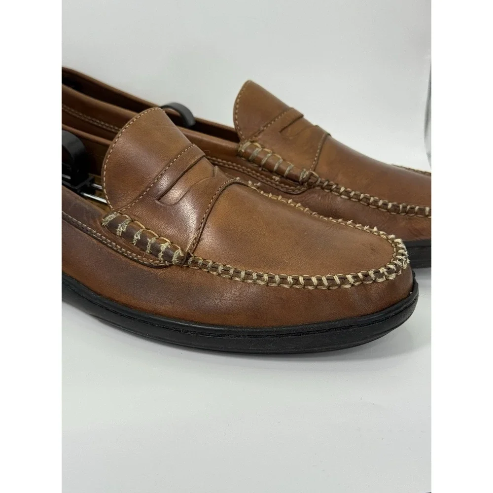 Cole Haan Men's 10 Brown Leather Penny Loafers Slip On Casual Dress Shoes