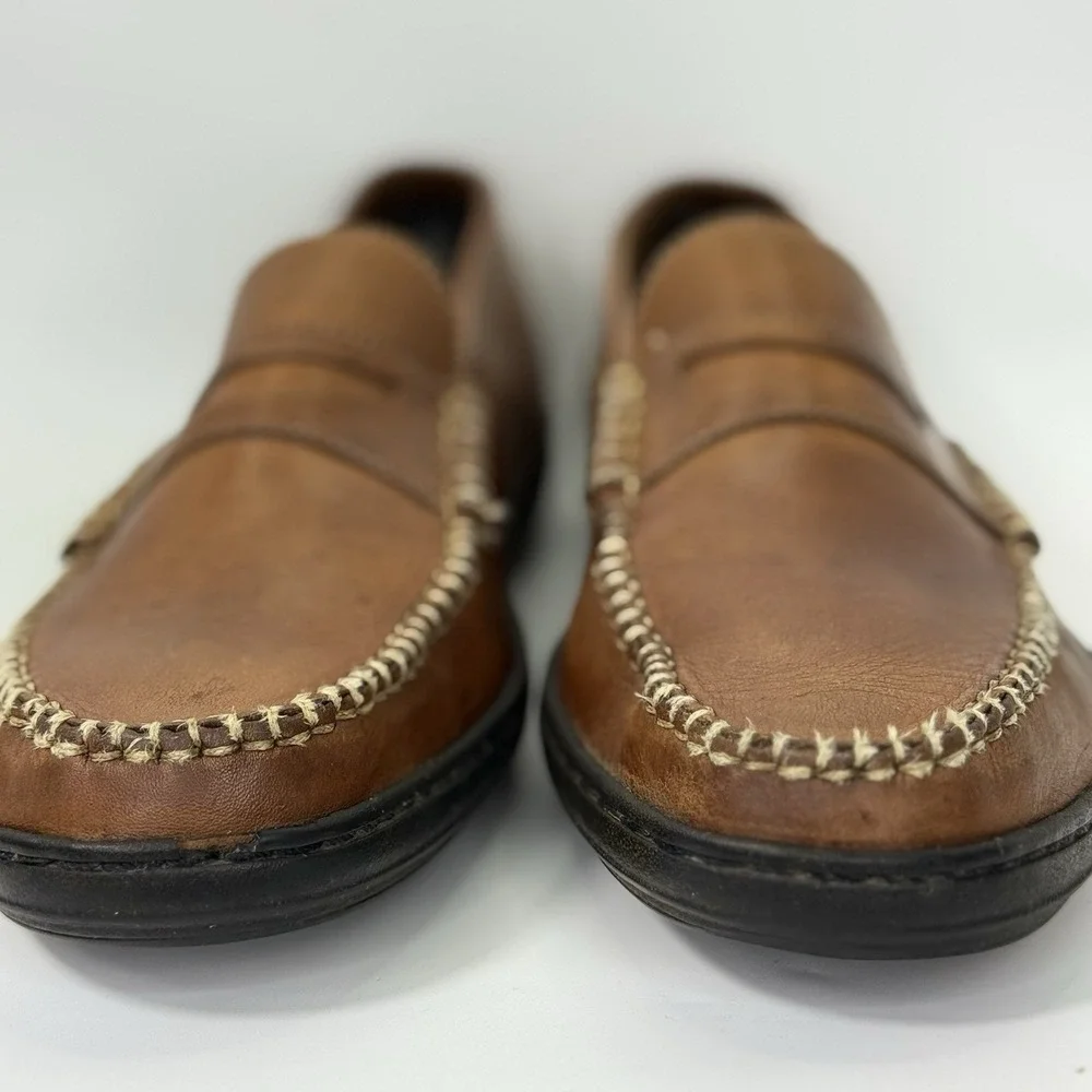 Cole Haan Men's 10 Brown Leather Penny Loafers Slip On Casual Dress Shoes