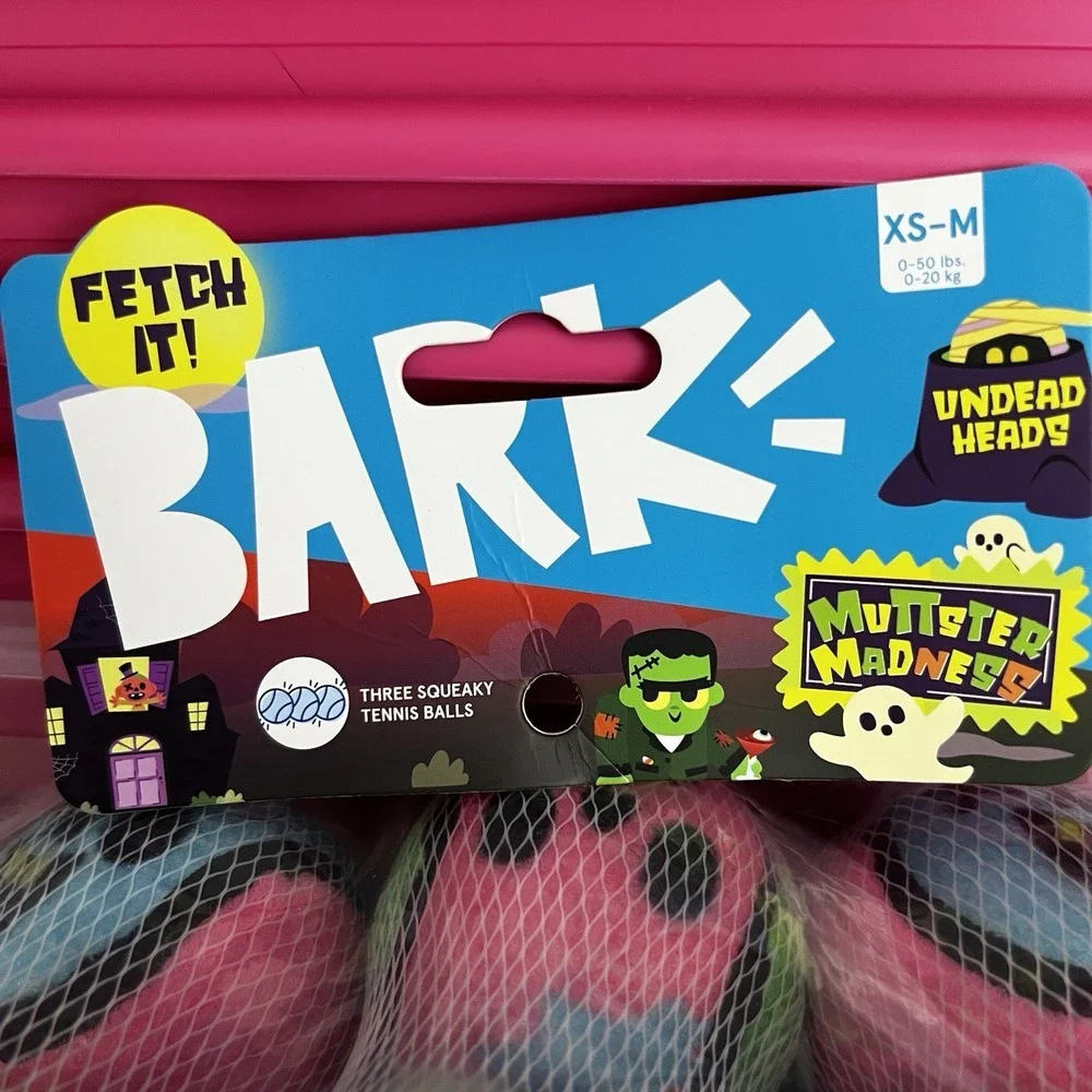 Bark Box 3‎ Packs Of 3 Muttster Madness Zombie Undead Head Ball Dog Toy XS-M NWT
