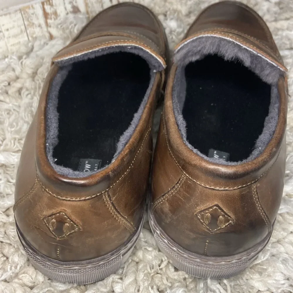Ross & Snow Brown Matteo Shearling Loafer Sneaker Handmade in Italy Men’s 9.5