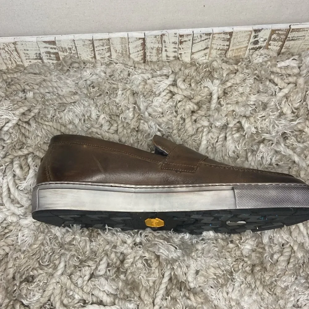 Ross & Snow Brown Matteo Shearling Loafer Sneaker Handmade in Italy Men’s 9.5
