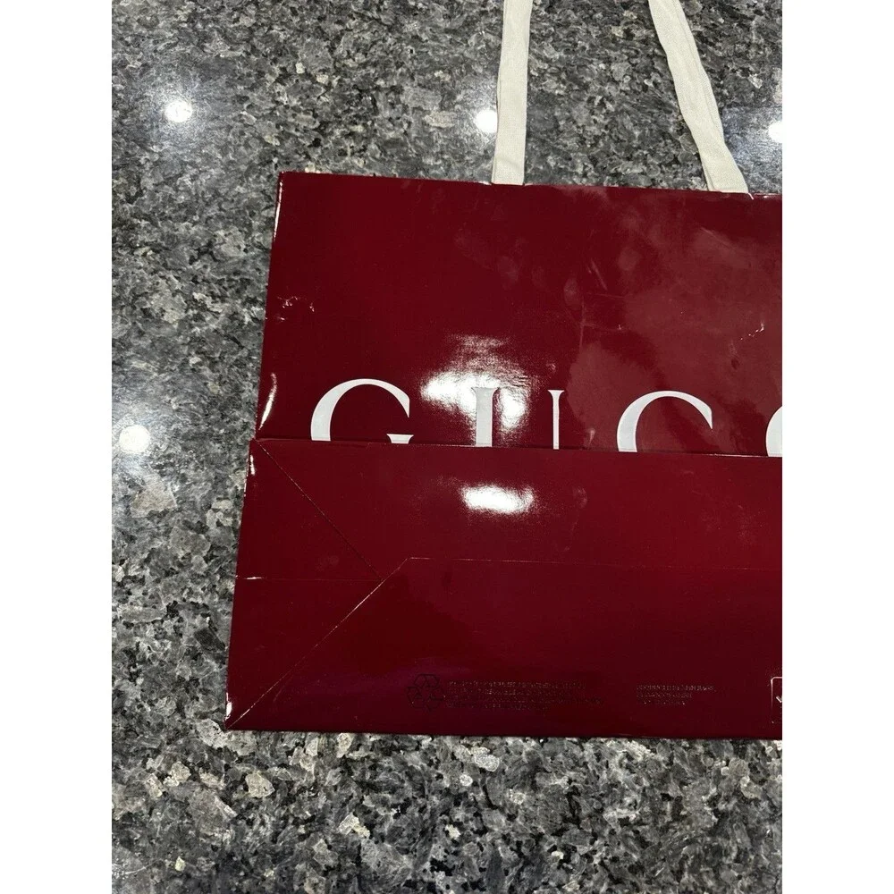 Authentic Gucci Shopping Gift Bag Only Red Burgundy 19