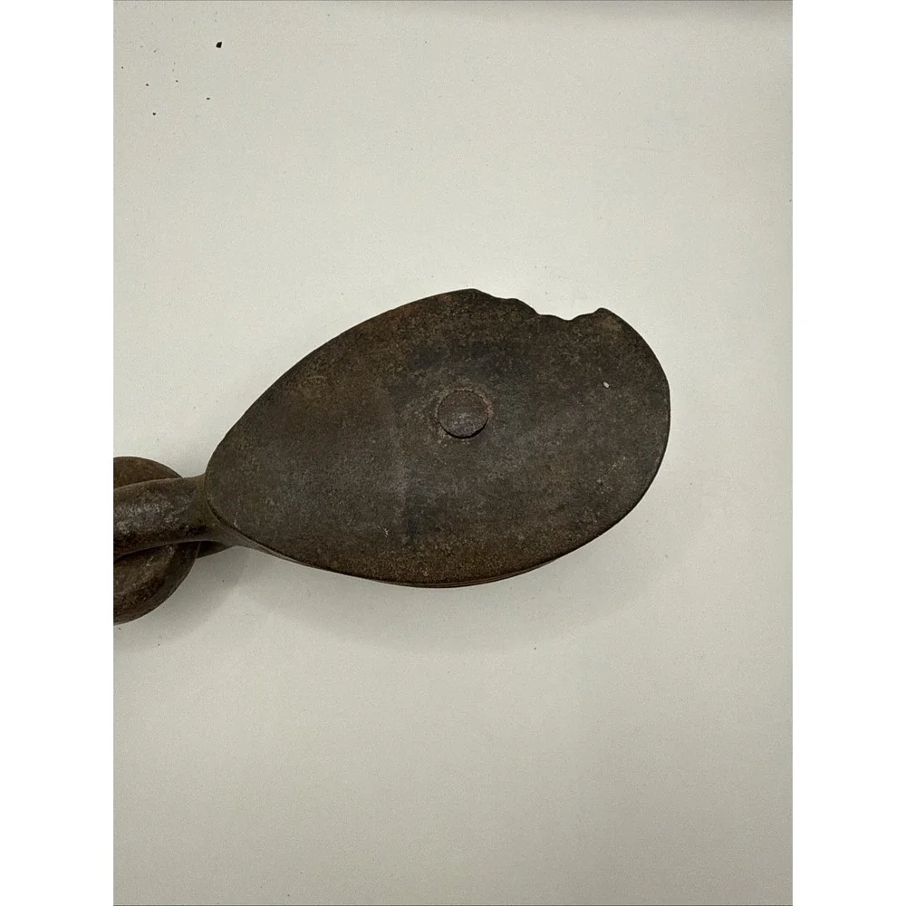 Antique Iron Double Pulley W Large Hook Rustic Farmhouse Decor Authentic