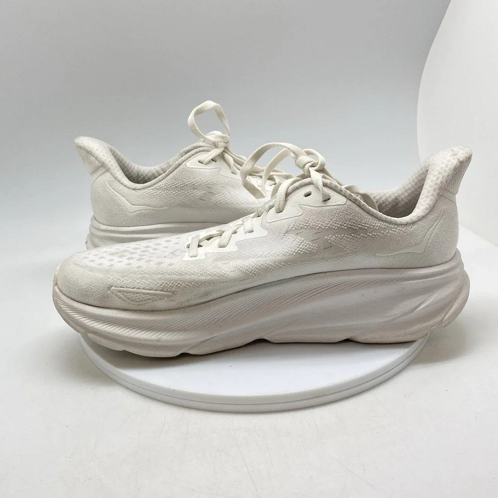 Hoka One One Sneakers Womens 10.5 Clifton 9 1127896 WWH White Running Gym Shoes