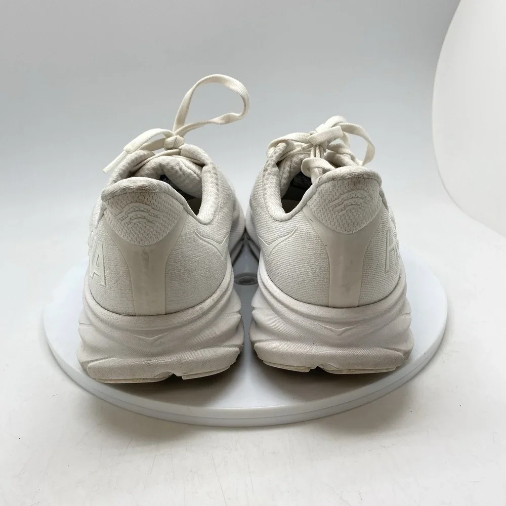 Hoka One One Sneakers Womens 10.5 Clifton 9 1127896 WWH White Running Gym Shoes