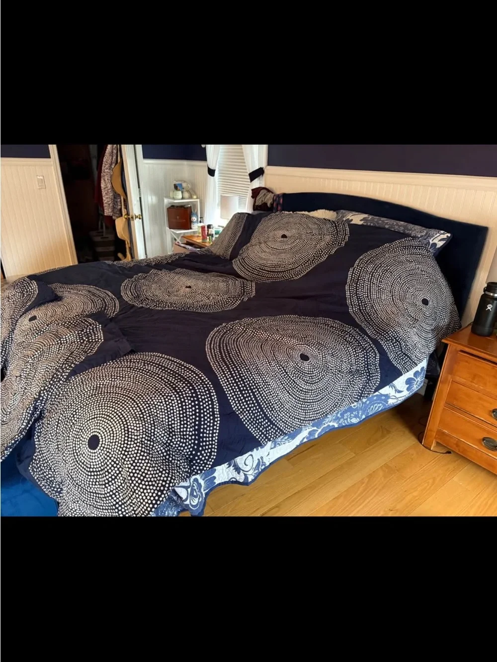 Navy Blue Circular Dot Pattern Duvet Cover - Brand
