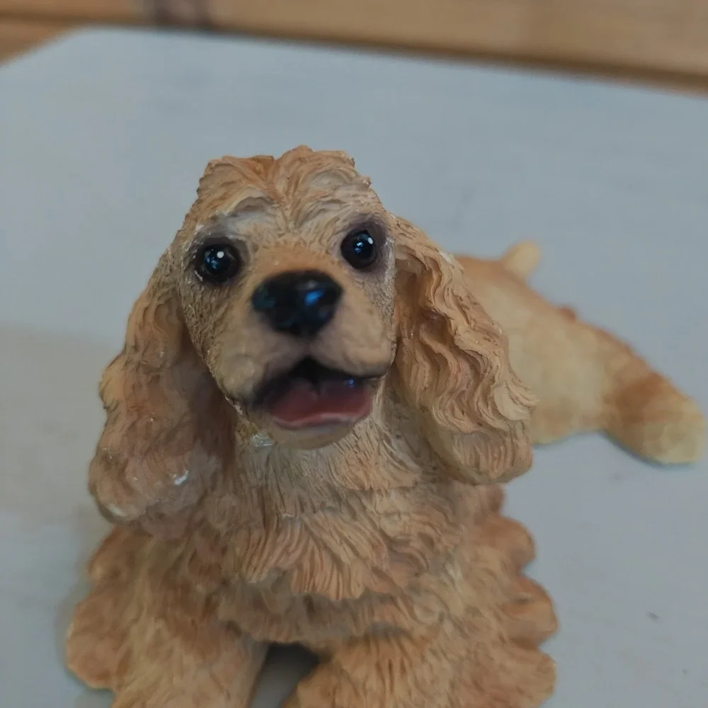 Vintage United Design Stone Critters Resting Cocker Spaniel Blonde SC-1319
