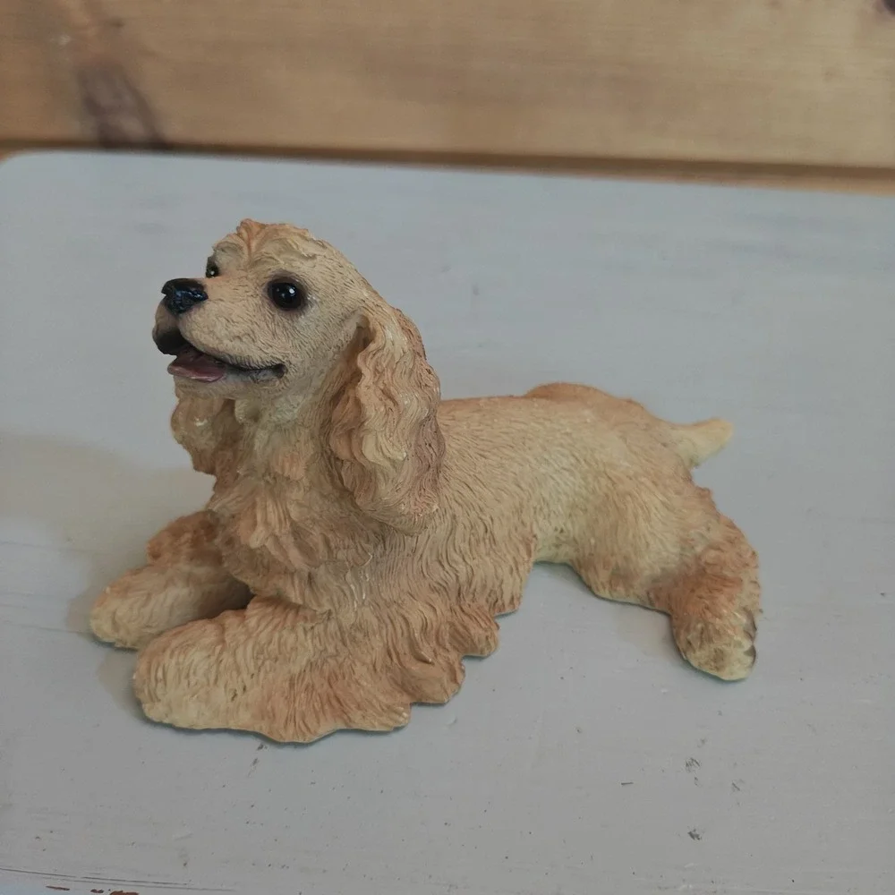 Vintage United Design Stone Critters Resting Cocker Spaniel Blonde SC-1319