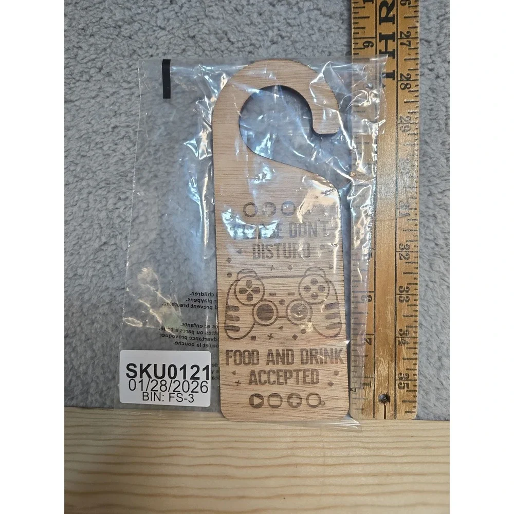 Gamer Door Hanger Please Don't Disturb Food &‎ Drink Accepted Laser Cut Wood