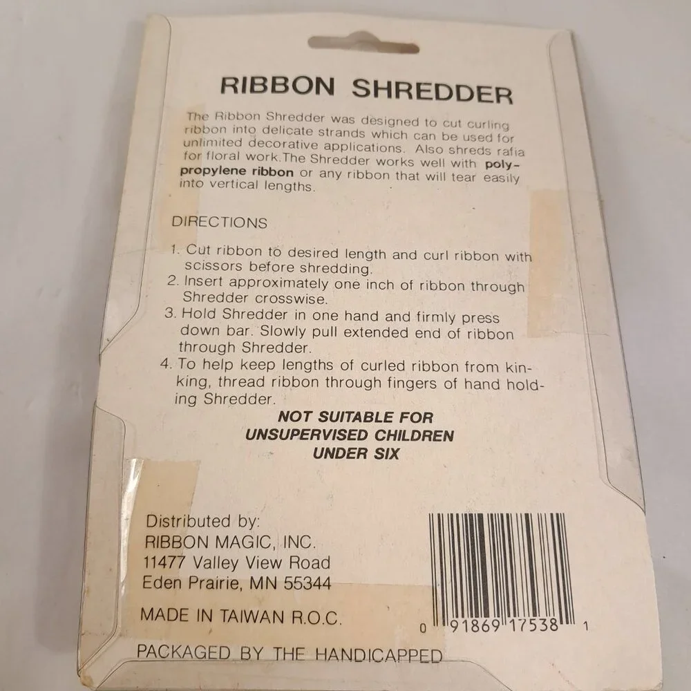 Vintage Ribbon Magic Shredder & Curler green gift wrap‎ tool holiday birthday
