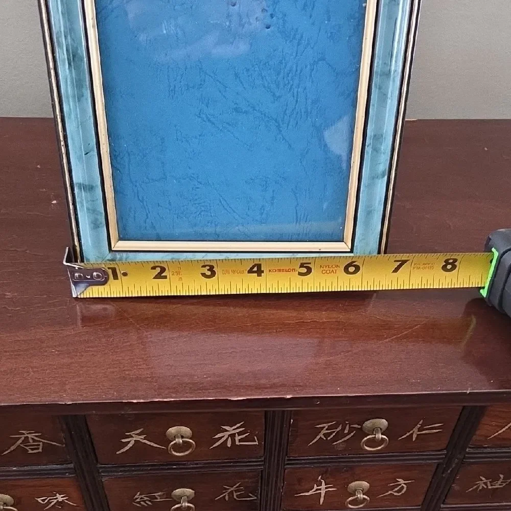 Elegant Blue and Gold Picture Frame