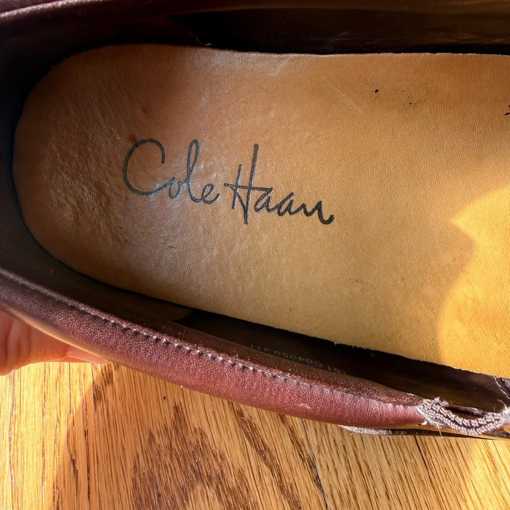 Cole Haan Loafers Men 10M Tucker Venetian‎ Shoes Brown Leather Slip On Driving