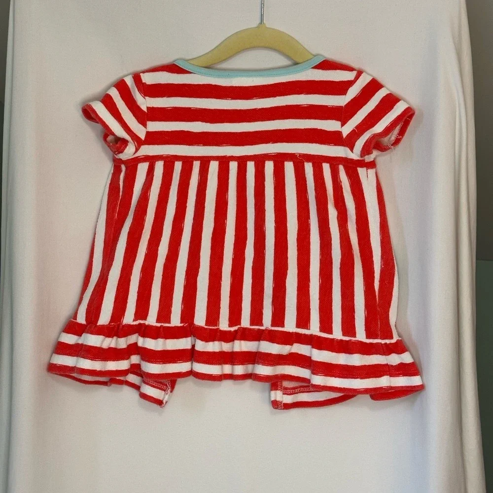 9-12Months Disney Baby Minnie Mouse Ice Cream Red Striped Beach Dress