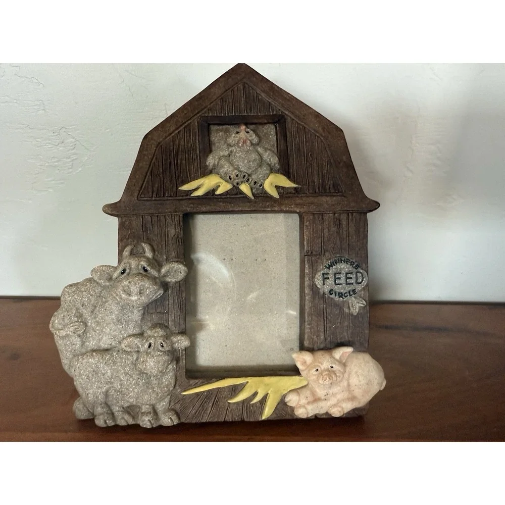 QUARRY CRITTERS Picture Frame 2nd Nature Design Piglets Chicken Cattle 2002 Farm