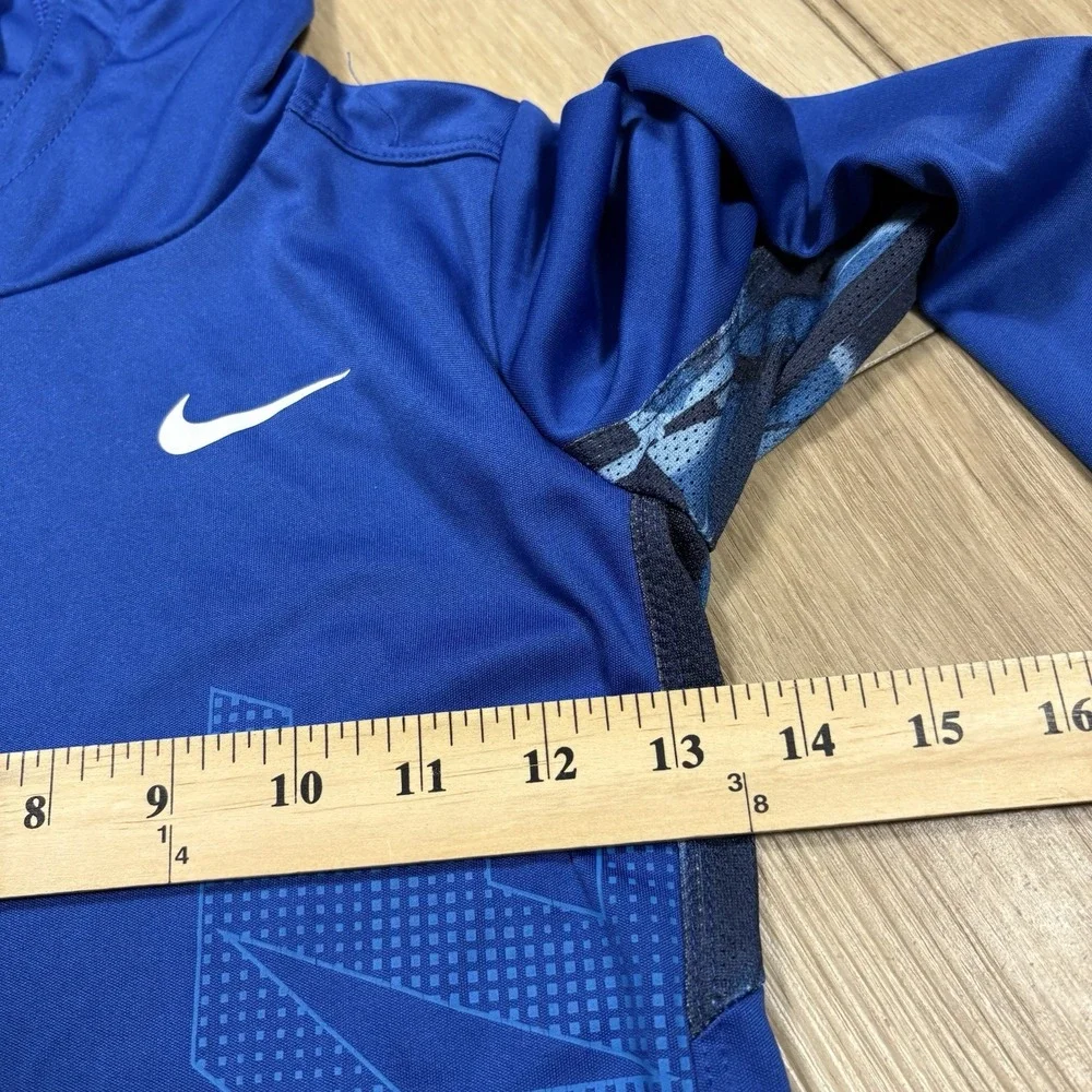 Nike DriFit‎ Hoodie Youth L 7 Blue Swoosh Long Sleeve Light Weight