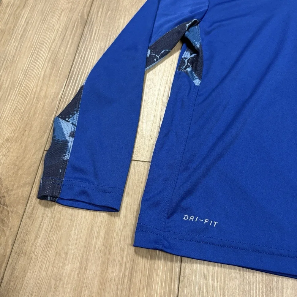 Nike DriFit‎ Hoodie Youth L 7 Blue Swoosh Long Sleeve Light Weight