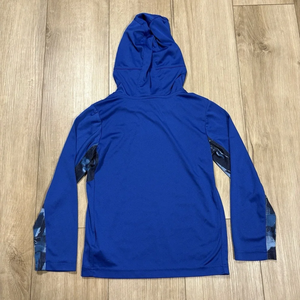 Nike DriFit‎ Hoodie Youth L 7 Blue Swoosh Long Sleeve Light Weight