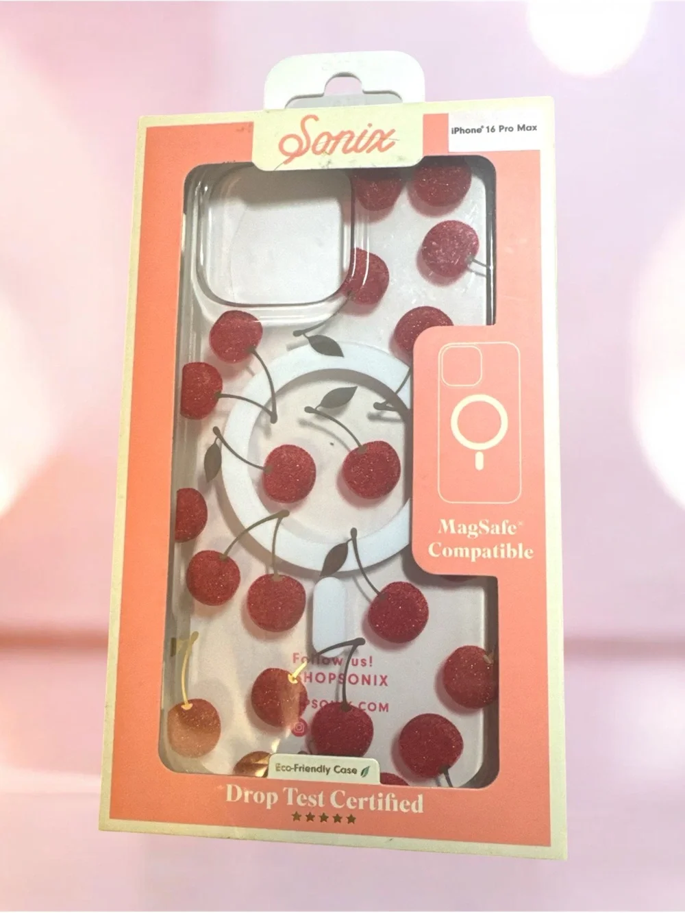 Sonix Clear Cherry MagSafe-Compatible IPhone 16 Pro Max Case