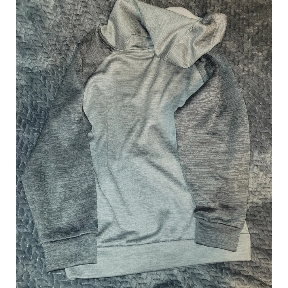 Adidas Boys Grey Space Dye Sports‎ Smiley Logo Hoodie Sweatshirt Size 7 Regular