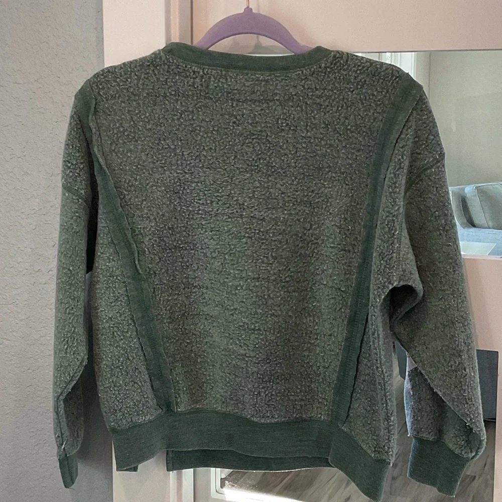Vintage Havana Girls Green Sweatshirt White Stars Cozy Pullover Size 10