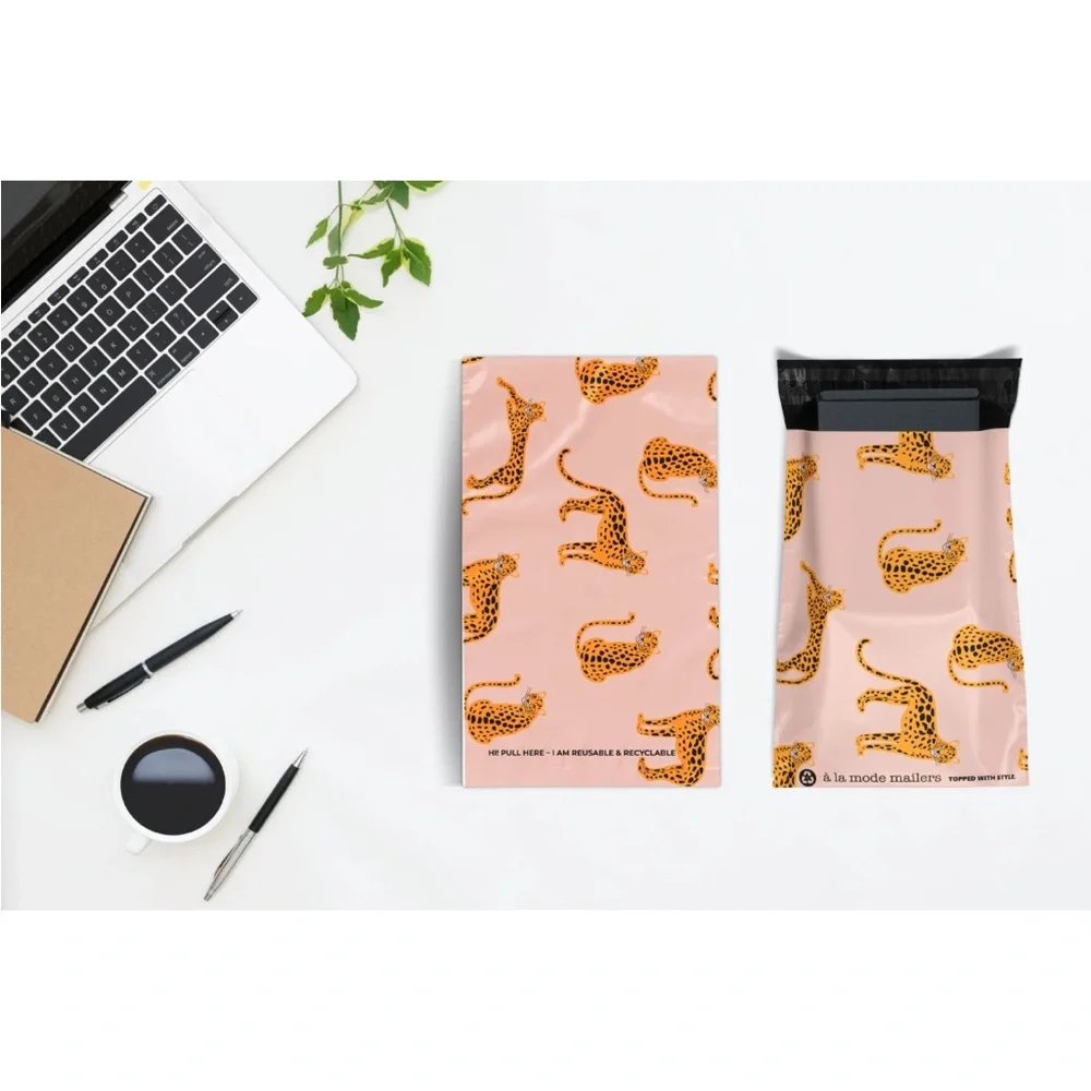 10x13 Polymailers 20 count Pink Cheetah Leopard Novelty Print New