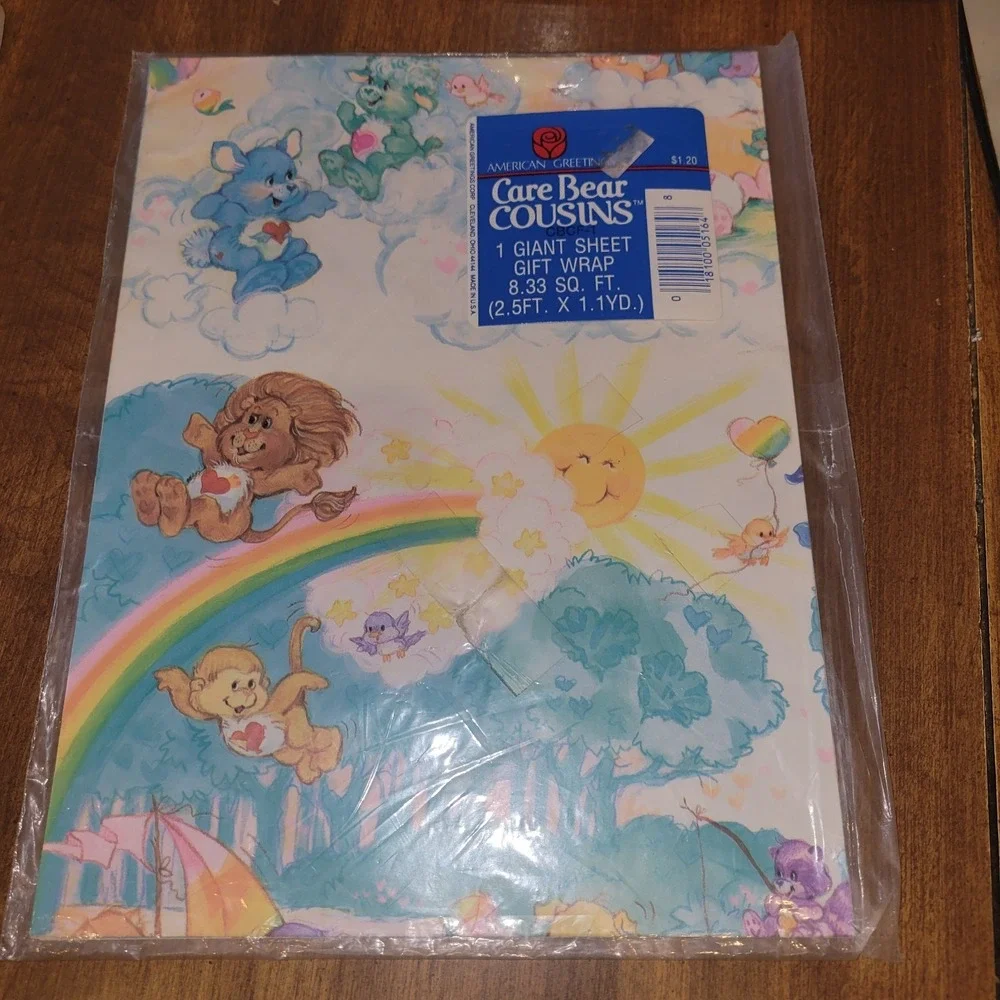 Vintage‎ American Greetings Care Bear Cousins Birthday Gift Wrap 1 Giant Sheet