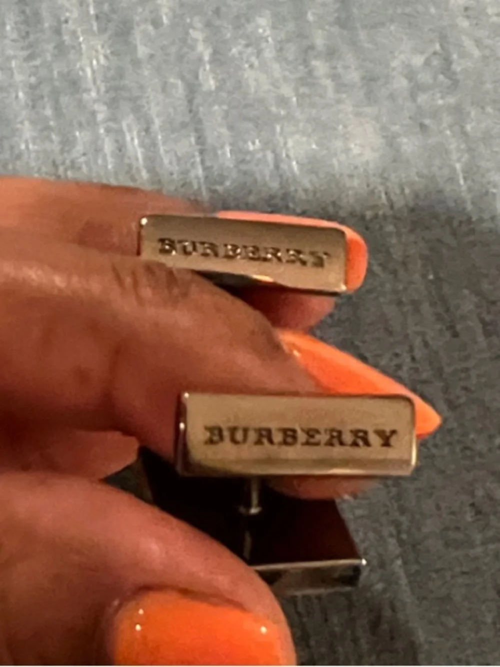 Men’s Burberry Black Plaid Glass Square Cufflinks