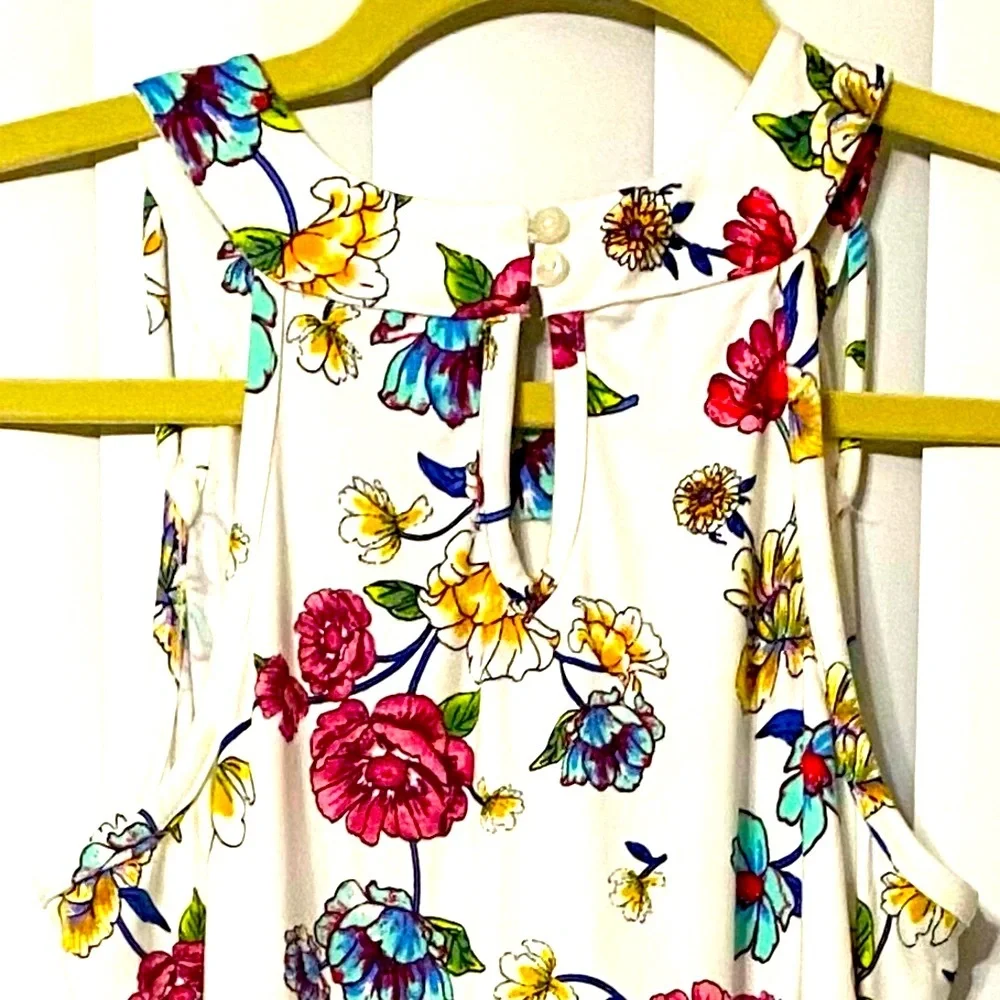 PAPER DOLL Maxi Dress, Hi Lo, Floral, Sz 16, XXL, Sleeveless, Garden girl