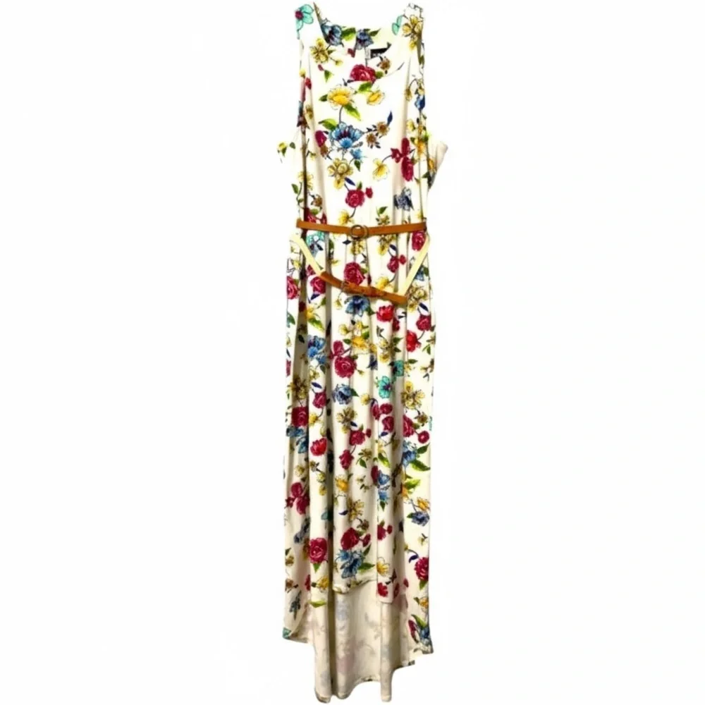 PAPER DOLL Maxi Dress, Hi Lo, Floral, Sz 16, XXL, Sleeveless, Garden girl