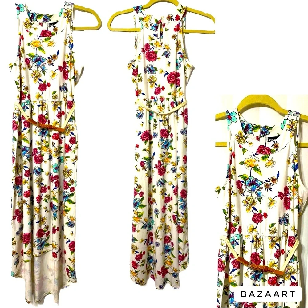 PAPER DOLL Maxi Dress, Hi Lo, Floral, Sz 16, XXL, Sleeveless, Garden girl