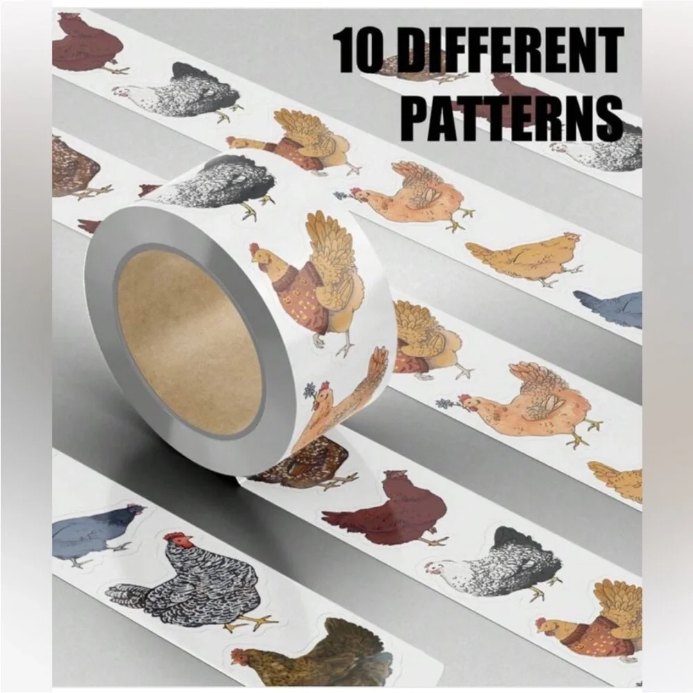 New! Chicken Pattern Decorative Stickers One Inch Small Stickers