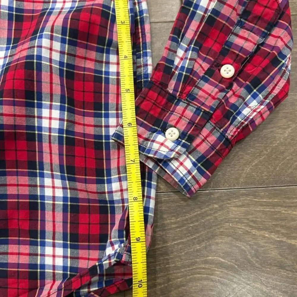 Polo Ralph Lauren Boys Red Blue Plaid Long Sleeve Button Down Shirt  5