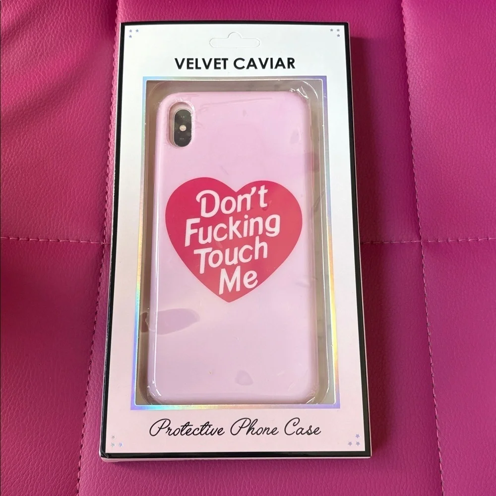 Velvet Caviar iPhone XS Max Don’t F*cking Touch Me Case with Grip Pink Red