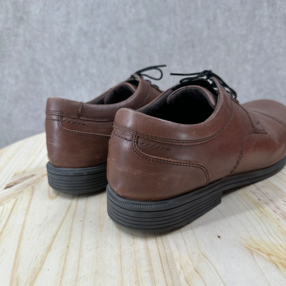 Rockport Charles Road Brown Leather Cap-Toe Oxford‎ Shoes Mens 13 Wide