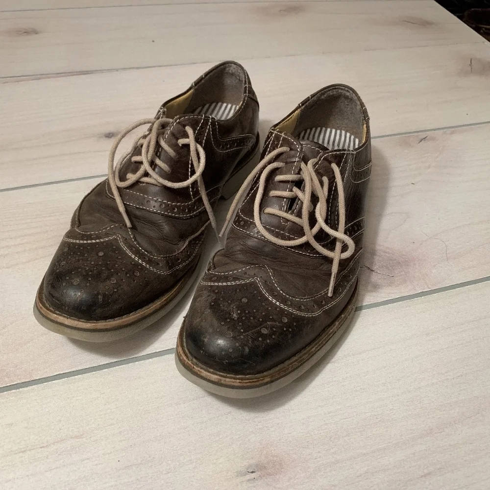 mens 7.5 bass & co oxfords‎ brown