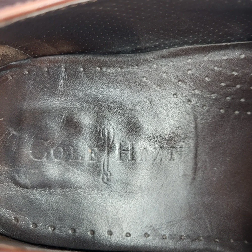 Cole Haan Air Oxford Shoes Mens 12 M Brown Apron Toe‎ Leather Dress Shoes C09436