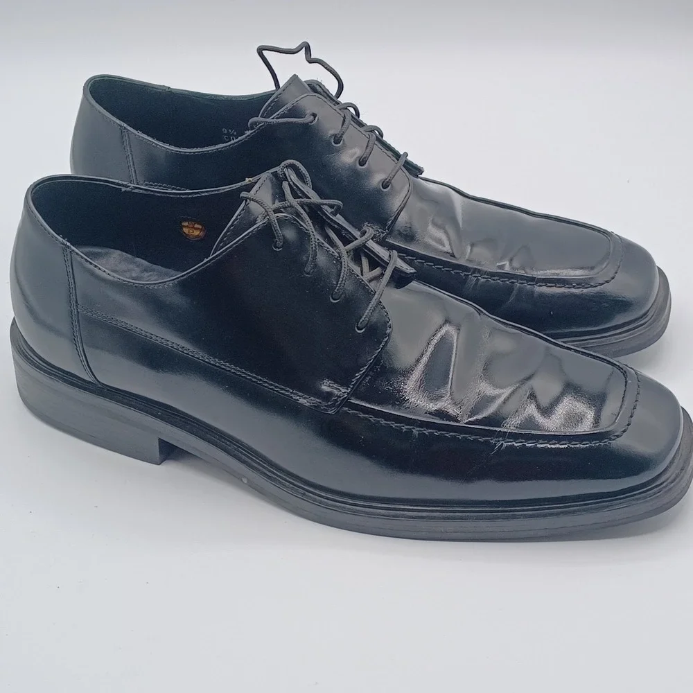 Cole Haan Waterproof Oxford Mens‎ 9.5 Black Good Square Toe Leather C02898