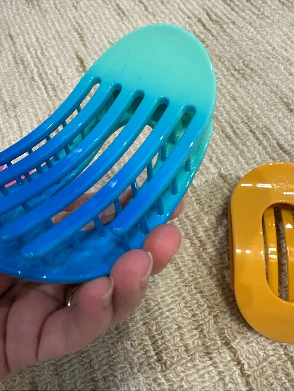 Teleties Bright Oval Hair Clips - Pink, Blue, Yellow