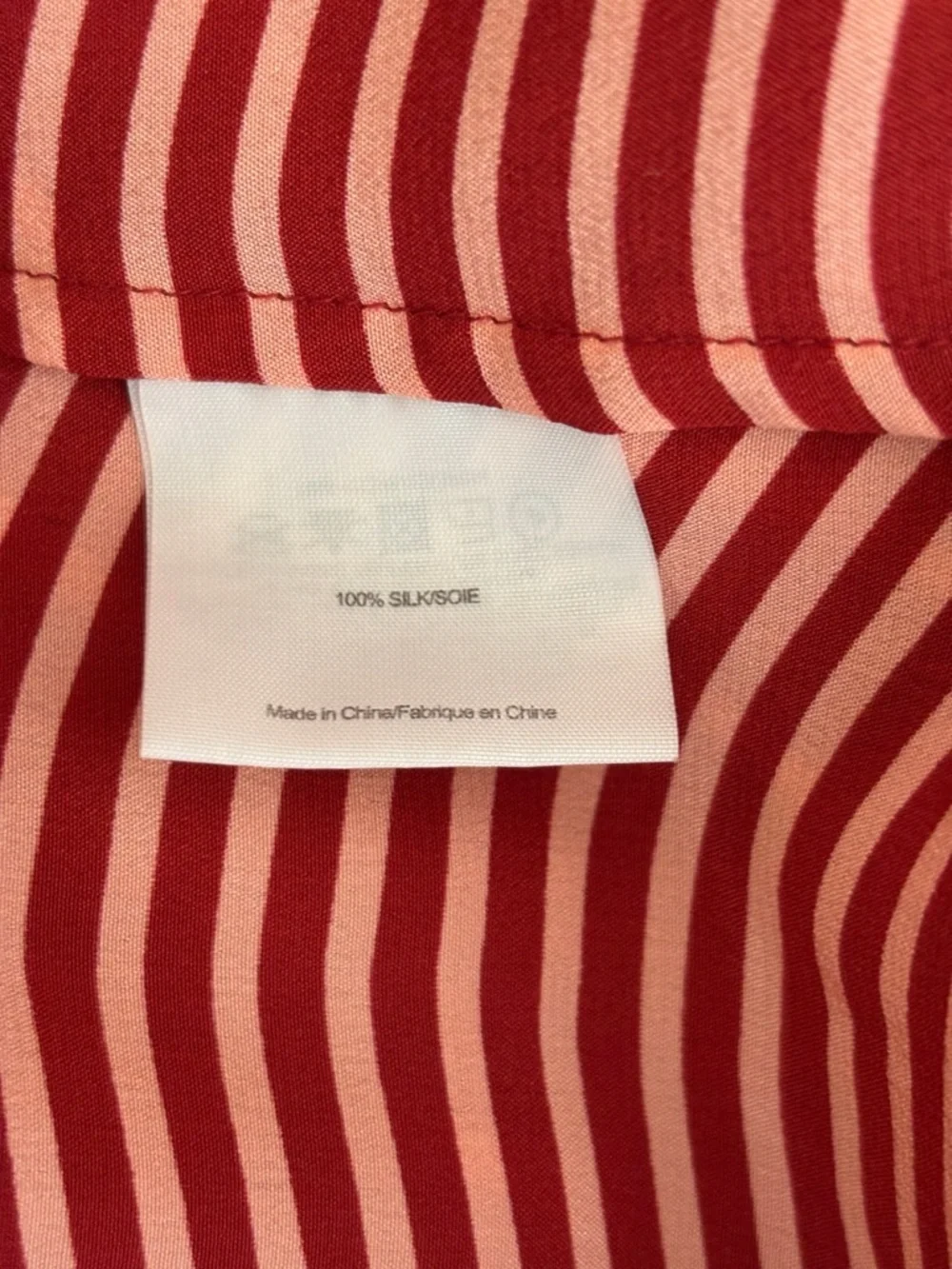Tory Burch Red Striped Silk Tie Neck Blouse Sz 4 Luxury Workwear